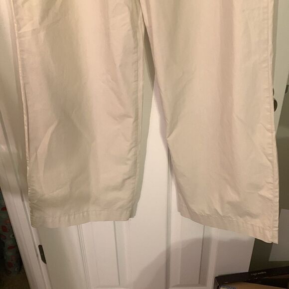 CALVIN KLEIN PANTS HIGH WAISTED WIDE LEG PLEATED CREAM KHAKIS SZ 2 NWT - Picture 9 of 9
